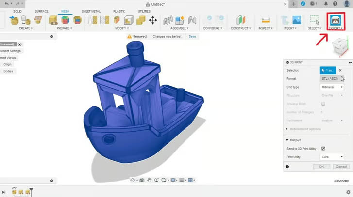 خروجی گرفتن در Fusion 360