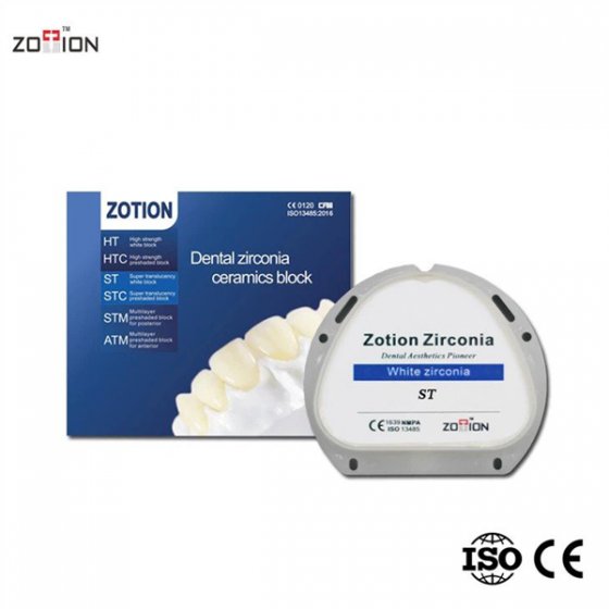 بلنک زیرکونیا زوشن مدل ST سفید ساده | Zotion Dental Zirconia Ceramic White Blank ST