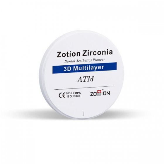 بلاک زیرکونیا زوشن مدل ATM با هفت لایه رنگ | Zotion 3D Multilayer Zirconia ATM