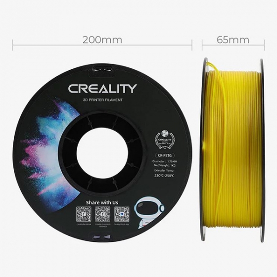 فیلامنت CR-PETG زرد کریلیتی Creality CR PETG Yellow Filament
