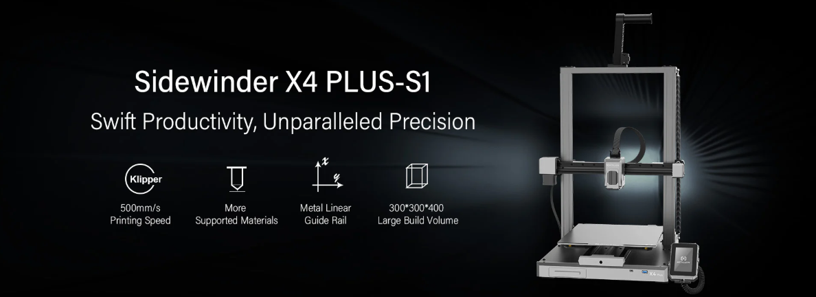 پرینتر سه بعدی فیلامنتی Artillery Sidewinder X4 Plus S1